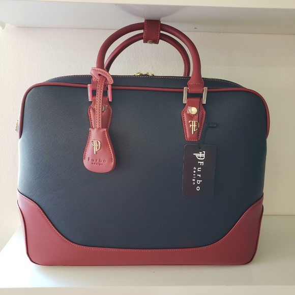 Furbo Design FRB007 Double Zip Bag - Navy/Wine - Picture 1 of 7